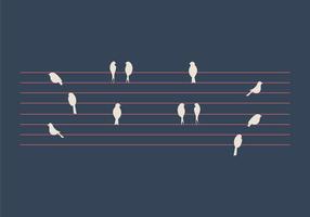 Free Birds on a Wire Vector Illustration