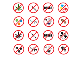 Free No Drugs Sign Vector