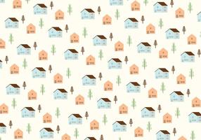 Houses and trees pattern background vector