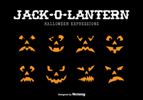 Jack-o-lantern expressions vector