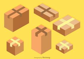 Isometric Cardboard Boxes Vector