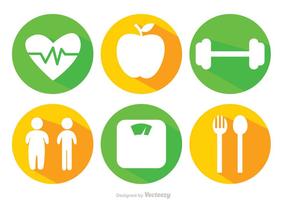 Diet Long Shadow Icons vector
