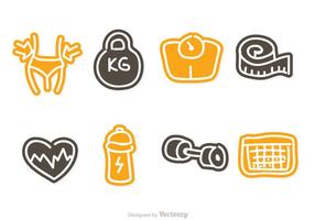 Iconos de dieta Doddle vector