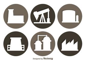 Factory Circle Icons vector