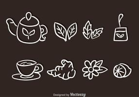 Set de té Vectores dibujados a mano