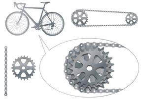 Vectores de la rueda dentada de la bici