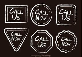 Call Now Chalk Drawn Icons vector