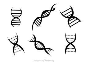 Double Helix Black Icons vector