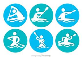 Iconos del círculo de Rafting