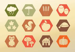 Set Icons Autumn vector