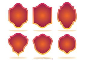 Gradation Shield Shape Icons vector