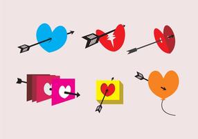 Arrow Through Heart Ilustraciones vector