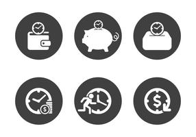 Vector Time is Money Icon Set