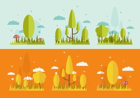 FREE GRASS AND TREES VECTOR