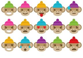 Sock Monkey Emoticons vector