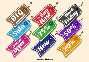 Colorful sale tags vector