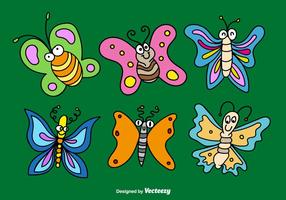 Dibujos animados mariposas vectores