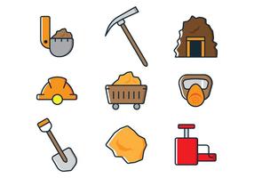 Iconos de minería vector