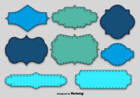 Blue and green blank labels vector