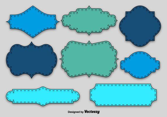 Blue and green blank labels