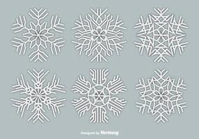 Paper white snowflakes vector