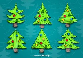 Cartoon christmas tree vectors
