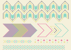 Cross Stitch Pattern Set vector