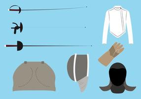 Vector Set of Fencing Equipment