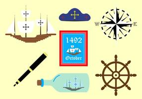 Vector Symbols of Columbus Day