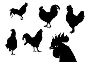Rooster silhouettes vectors
