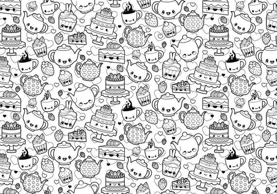 Tea Party Coloring Page