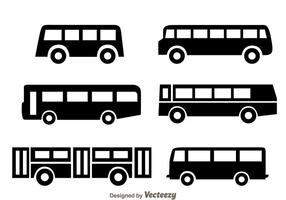 Iconos del negro del autobús vector
