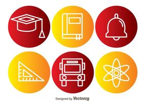 School Element Circle Icons vector