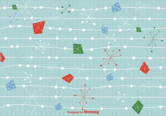 Mid century christmas background vector