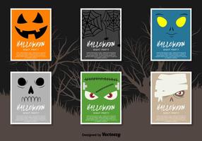 Halloween flyers vector