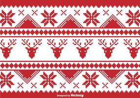 Christmas traditional pixel border vector
