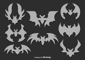 Gray bats silhouettes vector