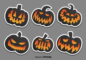 Pumpkins stickers vector