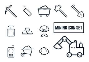 Conjunto de iconos de minería vector