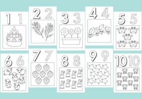 Numbers Coloring Pages vector