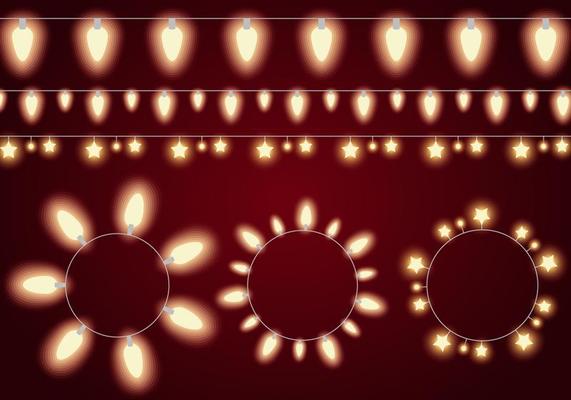 Glowing Light String Vectors