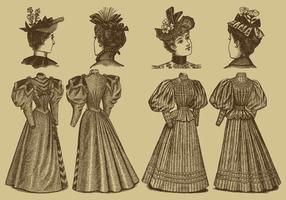 Old Style Dresses vector