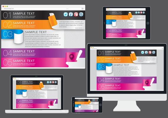 Ribbons Web Template In Devices