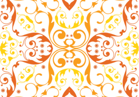 Orange floral pattern vector