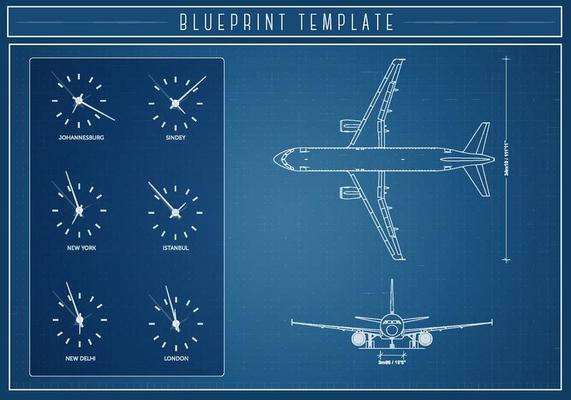 Airlplane Blueprint Vector