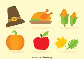 Thanksgiving Flat Icons vector