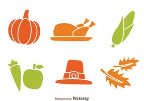 Thanksgiving Icons Isolated vector
