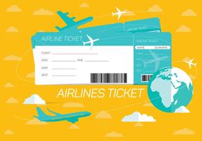 Airlines Ticket Vector Background