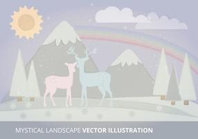 Mystical Landscape Vector Illustration