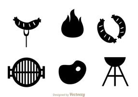 Beef Grill Icons vector